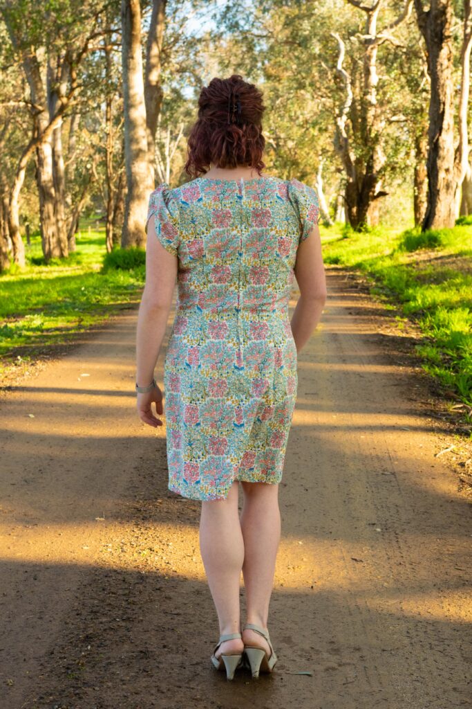 Magnolia Dress by Solace Patterns made in Liberty Fabric from Fabric Hoarders by Two Sewing Sisters